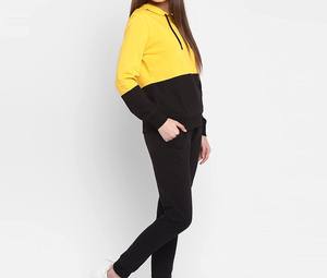 Vêtements d'entraînement décontractés et confortables, nouveau style, logo personnalisé, vêtements chauds d'hiver en polyester et coton, ensembles de jogging pour femmes - Product Image 4