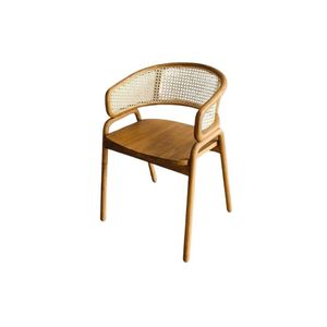 Venta de sillas de jardín hechas con una combinación de madera de teca y ratán, diseño moderno apto para diversas necesidades. - Product Image 2