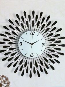 Vintage Selling Iron <b>Clock</b> <b>Wall</b> Art Hotel Home Office Bedroom Handmade <b>Decorative</b> Geometric Floral Design Luxury Metal <b>Wall</b> - Product Image 2