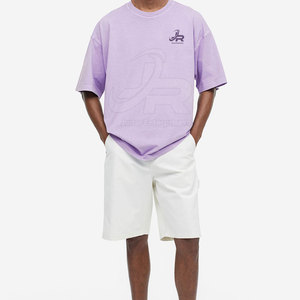 T-shirts pour hommes à manches courtes de haute qualité, lavage à l'acide, impression de logo personnalisé, t-shirts pour hommes à lavage à l'acide - Product Image 3