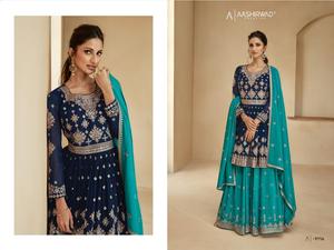 Elegante Traje de Novia de Última Moda, Salwar Kameez de Georgette con Bordado de Lentejuelas, Tipo Lehenga, Vestido Pakistaní para Mujer - Product Image 2