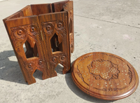 Vente en gros Table basse d'appoint moderne en bois de manguier avec design sculpté à la main pour le salon Table de chevet à montage facile