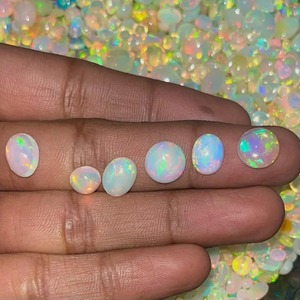 Cabochon d'opale de miel naturel éthiopien multi-feu pierres précieuses en vrac de qualité supérieure certifié par une tierce partie mélange d'opale d'origine ethnique pour - Product Image 1