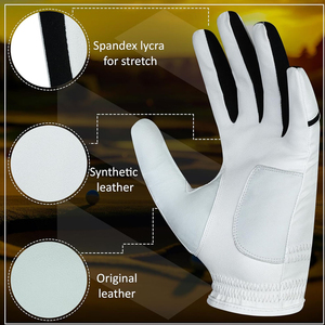 Acheter Nouveau Design Gants de golf en cuir personnalisés Gants de golf en cuir de mouton pour hommes Gants pour gauche et droite Doigt complet - Product Image 3