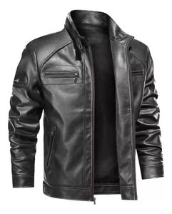 Vestes en cuir formelles de haute qualité avec placement de logo avant à col montant - Product Image 6