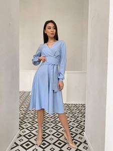 Robe décontractée pour femmes manches complètes col en V Max Robes pour femmes en pur coton imprimé à la main Robe maxi de soirée de mariage - Product Image 3