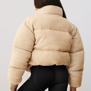 OEM โลโก้ที่กําหนดเองแจ็คเก็ตขนแกะที่สะดวกสบายขนาดใหญ่ขนแกะซิปช่องทางปกเชอร์ปาแคชเมียร์ผู้หญิงแจ็คเก็ตปักเป้า - Product Image 2