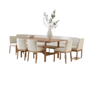 Juego de mesa de comedor de madera de material ecológico con muchas sillas, juego de comedor para restaurante y muebles de comedor - Product Image 1