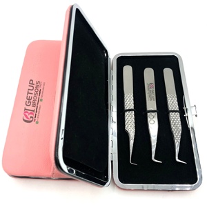 Pince à épiler professionnelle en acier inoxydable à poignée diamantée à 90 degrés avec votre propre outil de beauté avec logo personnalisé - Product Image 1