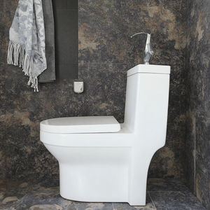 Sunrise Inodoro avec lavabo intégré, combinaison <span class=keywords><strong>WC</strong></span> et lavabo gain de place, trois en un, siphon en P, pour hôtels et villas - Product Image 5