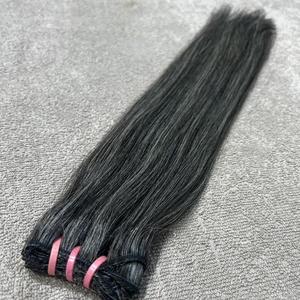 Extensions de cheveux indiens gris foncé, double trame, 100% vierges, cuticules alignées, texture douce, vente en gros, tissage de cheveux - Product Image 6