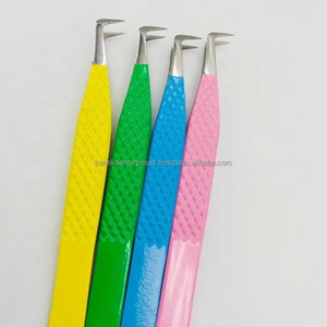 Pince à cils professionnelle en acier inoxydable japonais de couleur personnalisée en gros, précision antistatique, pointe nano pointue - Product Image 2