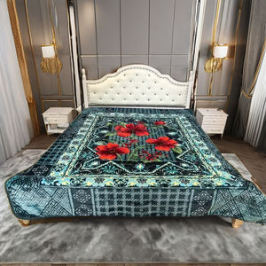 Couverture en Raschel à 2 couches à imprimé floral de luxe, douce et tissée pour un usage domestique, vente chaude à un prix avantageux - Product Image 1