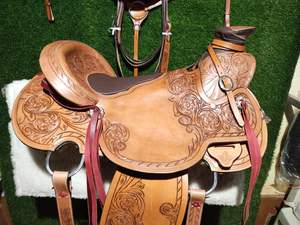 Forte demande nouveauté Ridex Premium anglais cuir Western selle personnalisable OEM de l'exportateur indien 15 pièces quantité minimale de commande - Product Image 4