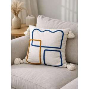 Funda de Almohada Marroquí Hecha a Mano, Funda de Cojín Tradicional Bereber, Cojín Decorativo Boho para Sofá, Almohada Decorativa de Algodón para el Hogar - Product Image 1