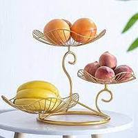 Conception personnalisée Unique et décorative et finition or et or rose paniers de fruits et légumes avec 2 et 3 niveaux