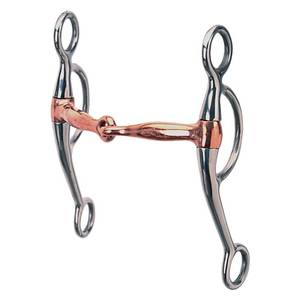 Lujo Full Cheek Horse Bit Latón D-Ring Snaffle, Western Grazing Boquilla de acero inoxidable - Product Image 2