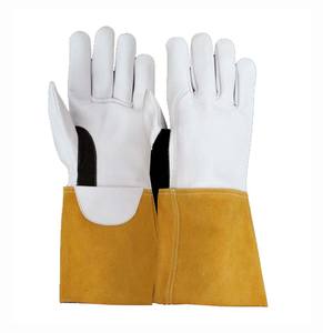 Sunland Gants de soudage TIG en cuir Gants de travail de sécurité en cuir de chèvre Test d'éclaboussure de métal fondu Type B Pouce complet - Product Image 4