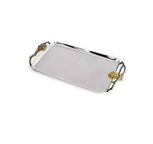 Plateau de service en métal haut de gamme Plateaux de service en acier inoxydable de forme personnalisée pour hôtels et cuisine à domicile Poli miroir - Product Image 3