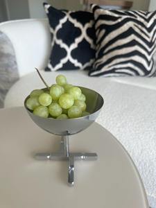 Bol de service sur pied finition or moderne, présentoir élégant pour fruits, chocolats, fruits secs, vaisselle décorative en provenance d'Inde - Product Image 5