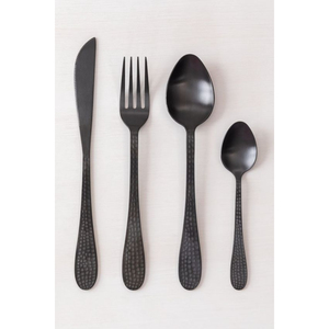 Ensemble de couverts cuillère couteau cuillère à Dessert ensemble d'argenterie Design de Style moderne en acier inoxydable couleur noire ensemble de couverts ustensiles de cuisine - Product Image 1