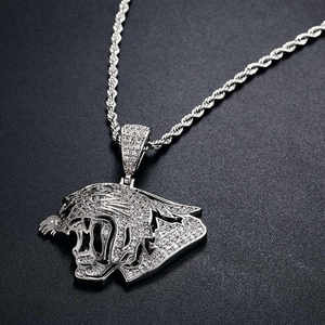 จี้เสือคำรามสำหรับผู้ชาย ดีไซน์หรูหรา เงินแท้ 925 ประดับเพชรโมอิสซาไนต์ VVS1 ชุบทองคำสีกุหลาบ สไตล์ฮิปฮอปสุดหรู ทรงบริลเลียนท์คัท รับรองโดย IGI/EGL - Product Image 2