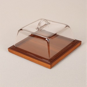 Handcrafted <b>Glass</b> Dome With Wooden Base <b>Cake</b> <b>Stand</b> Artisan Designed For Decorative Dining Interiors And Functional - Product Image 1