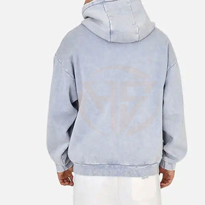 Nouveauté, vente chaude, sweats à capuche pour hommes en denim délavé, vente en gros, sweats à capuche en denim délavé personnalisés pour hommes - Product Image 4