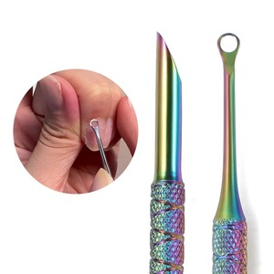 Empujador de Cutículas de Acero Inoxidable de Doble Punta, Lima Circular con Borde Biselado, Herramienta Suave para Remover Piel Muerta, Cuidado de Manicura y Cutículas - Product Image 1