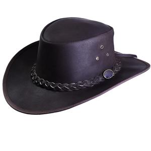 Toda la tasa de venta de calidad superior de cuero de ante genuino sombrero de copa corto 2024 sombrero de vaquero de cuero para adultos - Product Image 1