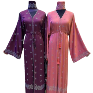 2022 Dubai Abaya Kaftan pour dames beau Design marocain bleu avec travail manuel long vêtements traditionnels musulmans - Product Image 1