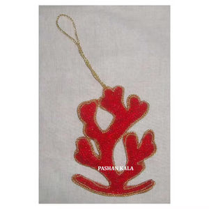 New Exclusive Handmade <b>Golden</b> Zari Embroidery <b>Tree</b> Shape Unique Design Hanging Ornament For <b>Christmas</b> <b>Tree</b> Decoration Purpose - Product Image 1