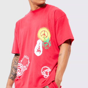 เสื้อผ้าฤดูร้อนสไตล์ลำลองของผู้ชายชุด2ชิ้นเสื้อยืดแขนสั้นและกางเกงขาสั้นพิมพ์ลายผ้าฝ้ายระบายอากาศ - Product Image 3