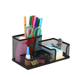 <b>Pen</b> <b>Holder</b> And Stainless Steel Metal Set of 2 <b>Desk</b> Accessories <b>For</b> Office Table Perfect Study Stationery Products - Product Image 2