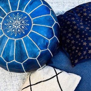 Morocco Gift Moroccan <b>Pouf</b>, Moroccan Leather <b>Pouf</b> Ottoman Moroccan Floor Pillow Cushion, Morocco Pouffe - Product Image 4