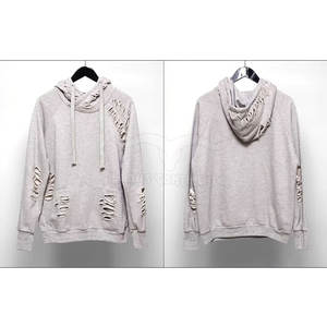 <b>Top</b> High Quality Comfortable Men <b>Distressed</b> Hoodie Cotton/Polyester Blend Long Sleeve Solid Winter Fleece - Product Image 3