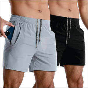 <b>Men's</b> High Quality Summer Gym Fitness <b>Shorts</b> Quick Dry <b>Elastic</b> <b>Waist</b> Polyester/Cotton Eco-Friendly Outdoor Jogging OEM Service - Product Image 3