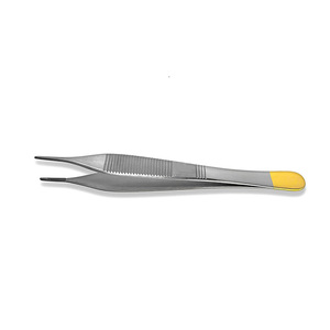 Pince à épiler professionnelle Adson Dressing 4.5 pouces droite demi-or métal acier dentelé chirurgical Adson tissu pince - Product Image 2