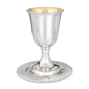Copa de vino de Shabat Holidays Kidush de 12 oz, copa de vino de bendición religiosa judía, color plateado y dorado - Product Image 4
