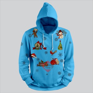 เสื้อฮู้ดผู้ชายสำหรับฤดูหนาวเสื้อฮู้ดพิมพ์ลาย3D คริสมาสต์ทันสมัย - Product Image 2