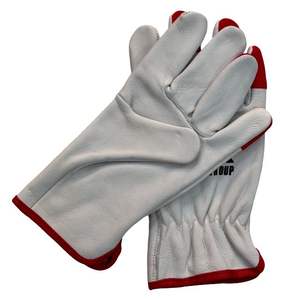Gants de conduite en cuir de haute qualité blanc pour hommes gants de conduite de moto en cuir de vachette fendu gants de conduite en cuir - Product Image 3