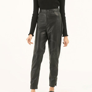 2024 à la mode de haute qualité femmes Pure couleur unie respirant en cuir Leggings hiver décontracté plat avant taille haute personnalisé - Product Image 2