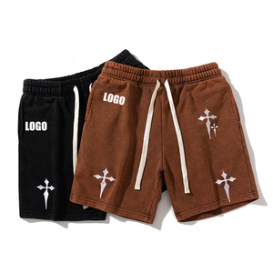 Pantalones Cortos Premium con Lavado Ácido, 100% Algodón, Estilo Vintage, Logotipo Personalizado OEM, Ropa Urbana Informal de Verano para Hombre y Mujer, DDP - Product Image 1