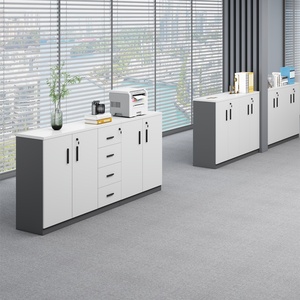 Modern Modular Minimalist <b>Office</b> Filing Cabinet With 2 Locking Doors 4 <b>Drawers</b> MDF Storage <b>Unit</b> Stylish <b>office</b> filing cabinet - Product Image 6