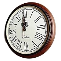 Jam Dinding Kayu Gaya Antik Seni Unik Dekoratif Satu Sisi Jarum Quartz Dial 3D Tebal 12 inci 30mm untuk Rumah Kantor