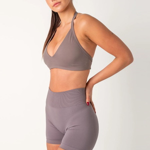 Imprimé personnalisé séchage rapide femmes Sport Yoga porter Gym Yoga haut Impact dos ouvert Sport soutien-gorge dames V profond sport soutien-gorge haut - Product Image 2