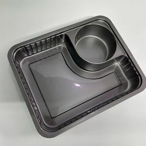 Plateaux jetables de fabricant d'emballages alimentaires de pp faits sur commande pour le micro-ondes de viande et de fruits de mer de déjeuner - Product Image 2