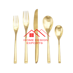 High Selling Hotel Use Accessories at Wholesale Price <b>Golden</b> and White Color Finished Metal <b>Cutlery</b> Flatware <b>Set</b> - Product Image 4