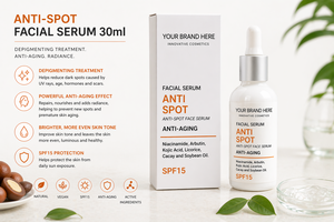 เซรั่มลดเลือนจุดด่างดำสูตรเฉพาะ 30 มล. รับผลิตแบบ OEM |   ไนอะซินาไมด์ อาร์บูติน และโคจิก แอซิด |   เพิ่มความกระจ่างใส |   ผลิตในสเปน สหภาพยุโรป - Product Image 2
