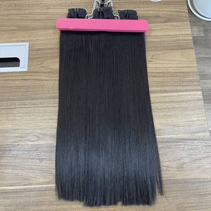 Extensión de cabello de trama negra natural recta de hueso brillante y cierre a juego con cabello vietnamita 100% - Product Image 4